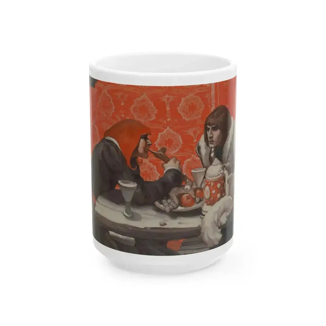 Cavaliers at Table - White Coffee Mug 15oz - Go Mug Yourself