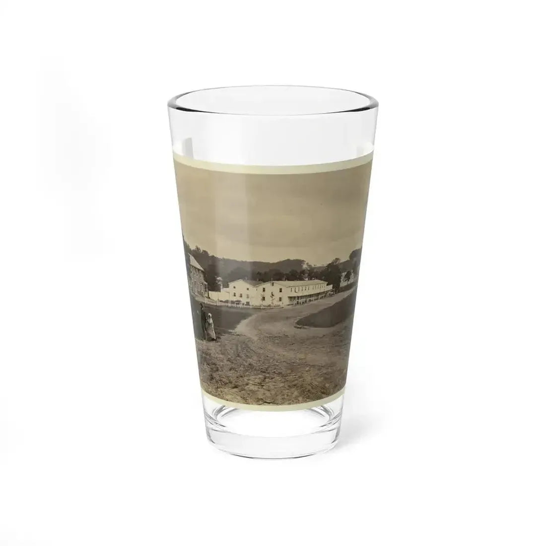 Cavalry Depot At Giesboro, Md. Soldier Facing Man And Girl With People In Horse-Drawn Carriage In Foreground (U.S. Civil War) Pint Glass 16oz 16oz - Go Mug Yourself