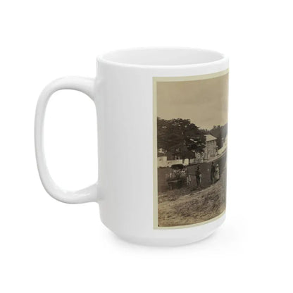 Cavalry Depot At Giesboro, Md. Soldier Facing Man And Girl With People In Horse-Drawn Carriage In Foreground (U.S. Civil War) White Coffee Mug - Go Mug Yourself