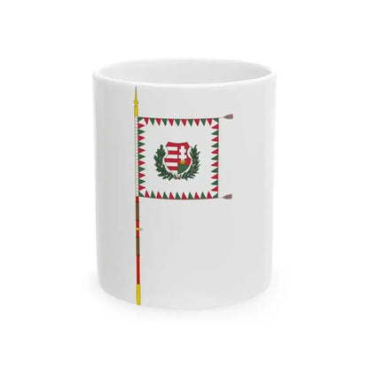 Cavalry Standard of the Hungarian Defence Forces 1949 with staff (Hungary) White Coffee Mug 11oz - Go Mug Yourself