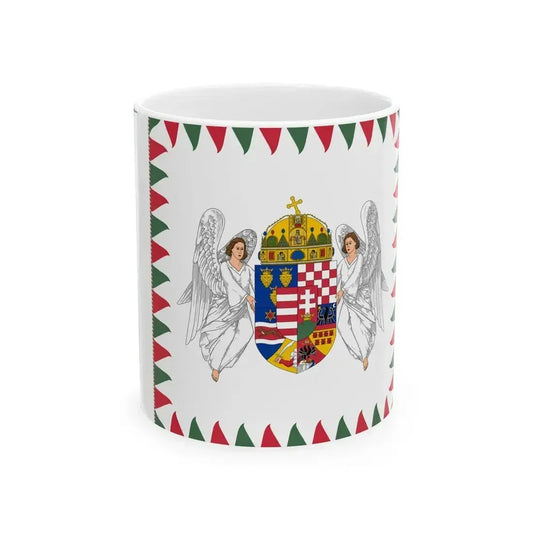 Cavalry Standard of the Royal Hungarian Defence Forces 1939-1945 reverse (Hungary) White Coffee Mug 11oz - Go Mug Yourself