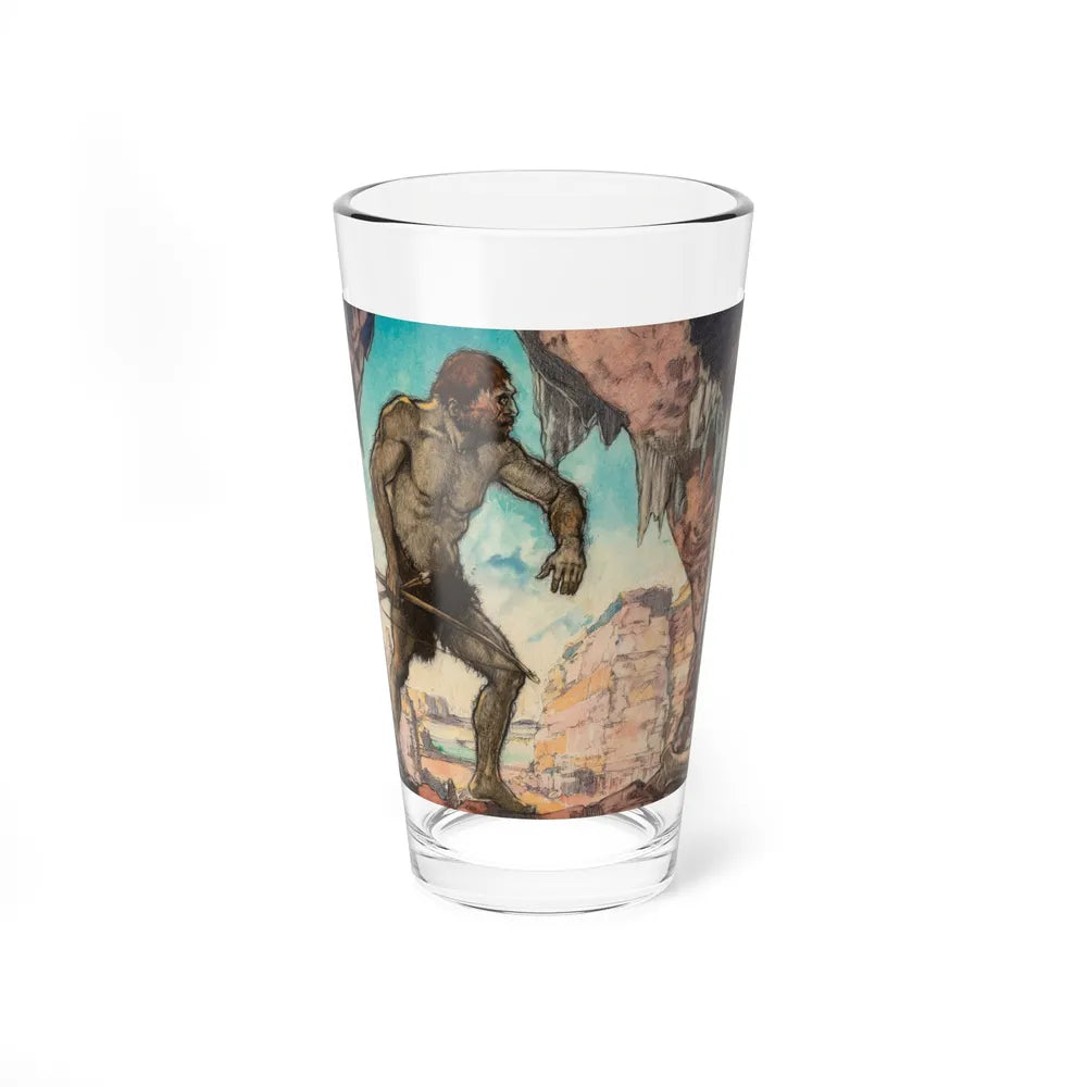 Caveman, probable New York Herald Tribune magazine cover (Magazine Illustration) Pint Glass 16oz-16oz-Go Mug Yourself