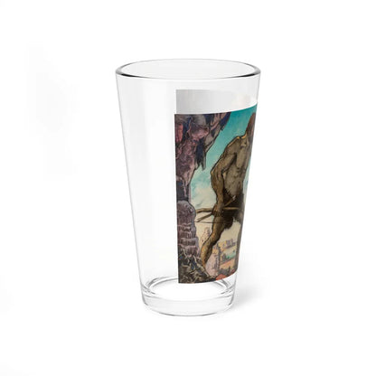 Caveman, probable New York Herald Tribune magazine cover (Magazine Illustration) Pint Glass 16oz-Go Mug Yourself