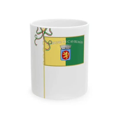 Cavriago-Bandiera Completa (Italy) White Coffee Mug 11oz - Go Mug Yourself