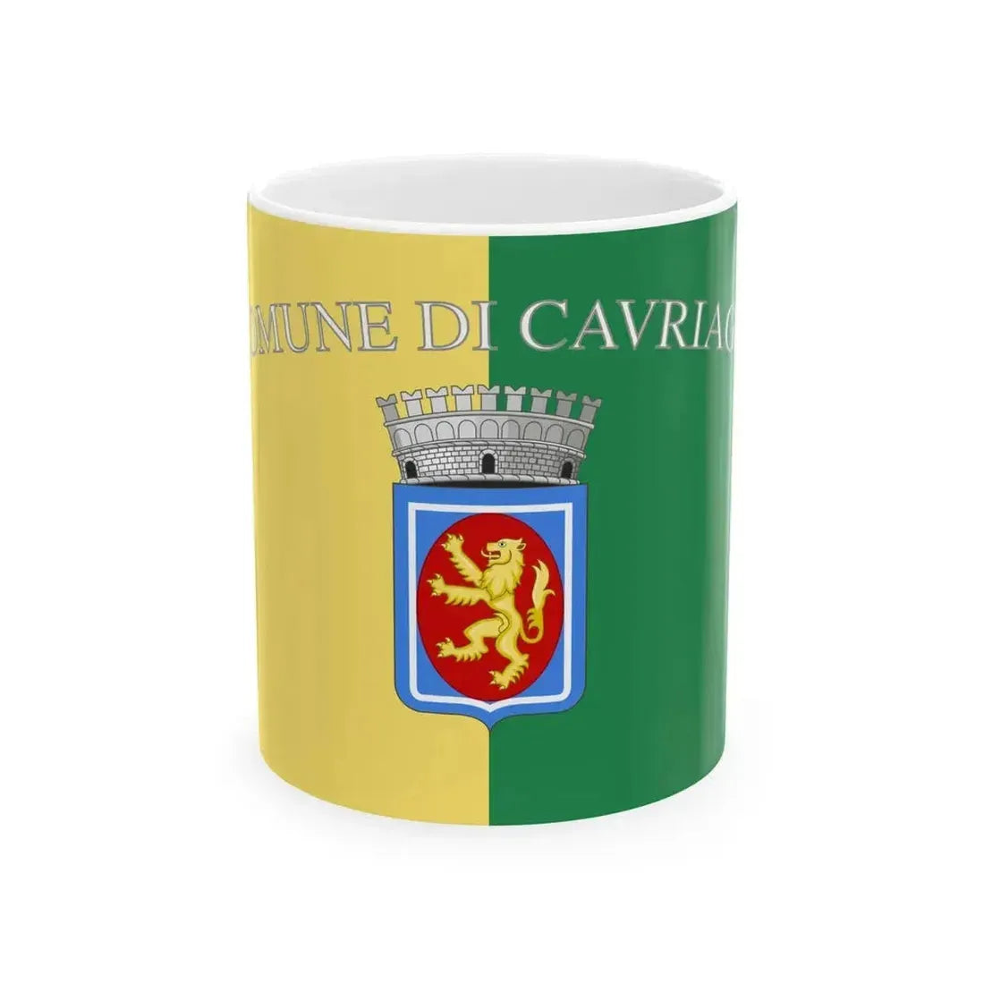 Cavriago-Bandiera (Italy) White Coffee Mug 11oz - Go Mug Yourself