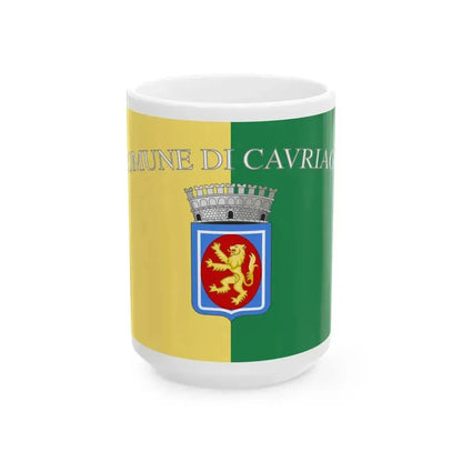 Cavriago-Bandiera (Italy) White Coffee Mug 15oz - Go Mug Yourself