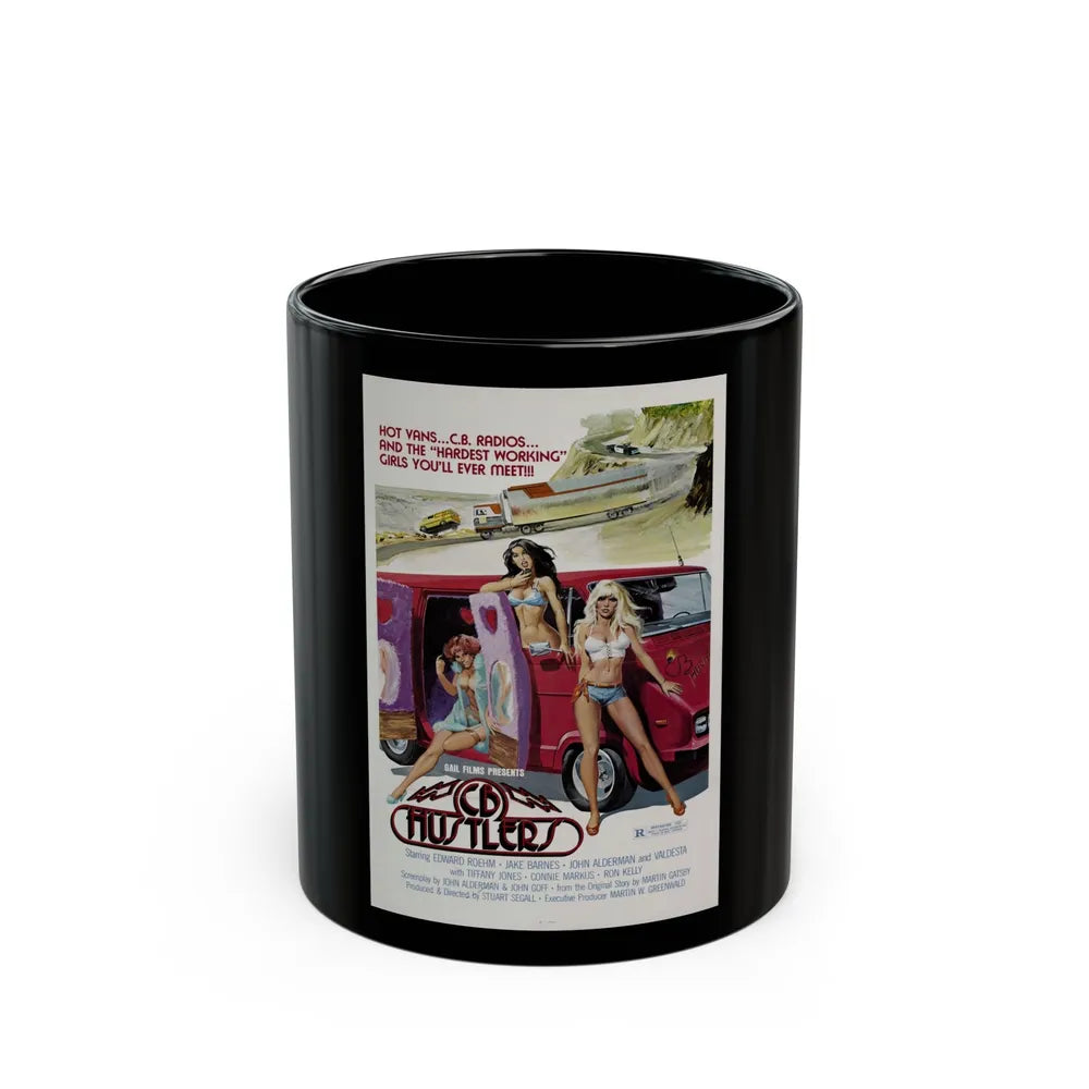 CB HUSTLERS 1976 Movie Poster - Black Coffee Mug-11oz-Go Mug Yourself