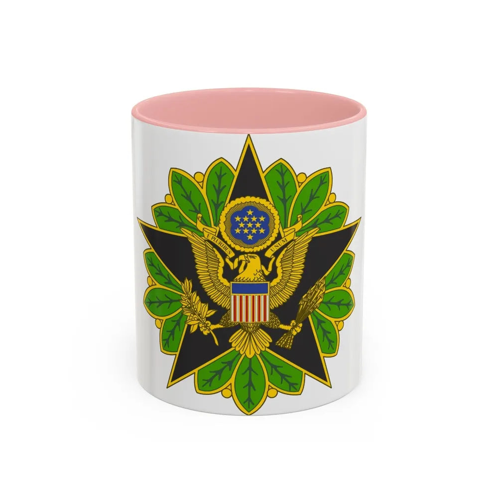 Staff Identification Badge (U.S. Army) Accent Coffee Mug-11oz-Pink-Go Mug Yourself