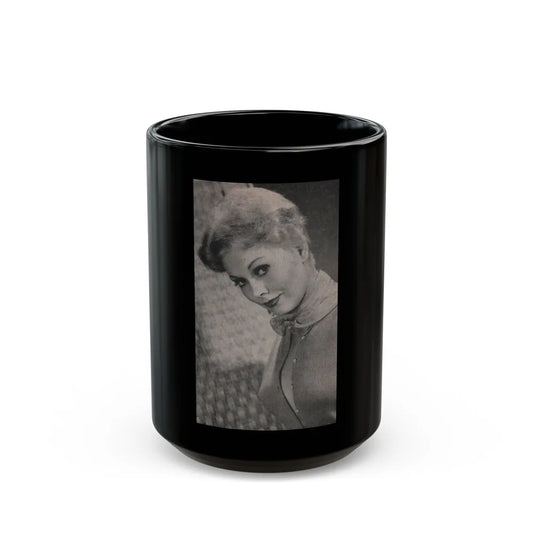 Kim Novak #181 - Scanned Mag. 66 Photos (Vintage Female Icon) Black Coffee Mug-15oz-Go Mug Yourself