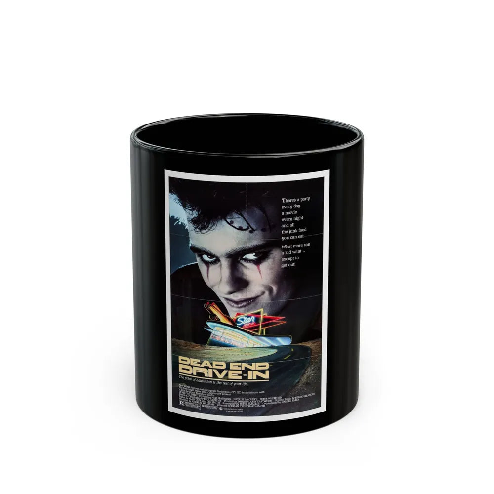 DEAD END DRIVE-IN 1986 Movie Poster - Black Coffee Mug-11oz-Go Mug Yourself