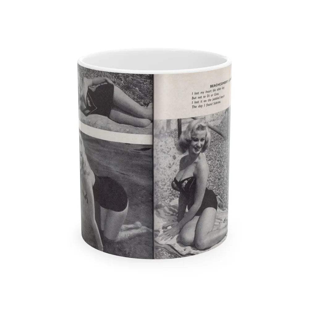 Norma Sykes #159 - 66 PHOTOGRAPHS OF Sabrina U.K. Pocket Mag. Pages 48 & 49 (Vintage Female Icon) White Coffee Mug-11oz-Go Mug Yourself