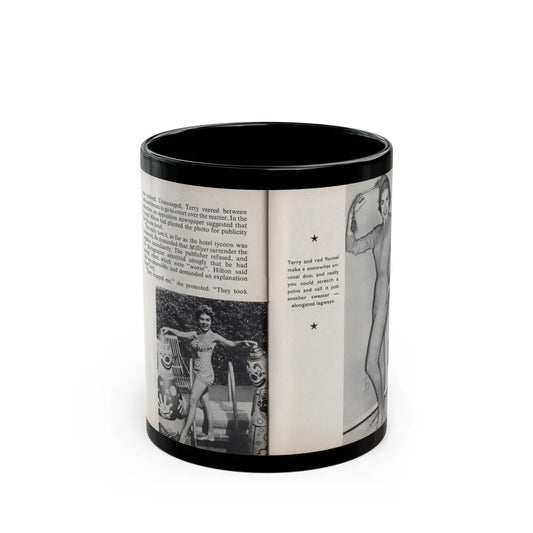 Terry Moore #461 - 66 PHOTOGRAPHS OF Terry MOORE U.K. Pocket Mag. Pages 52 & 53 (Vintage Female Icon) Black Coffee Mug-11oz-Go Mug Yourself