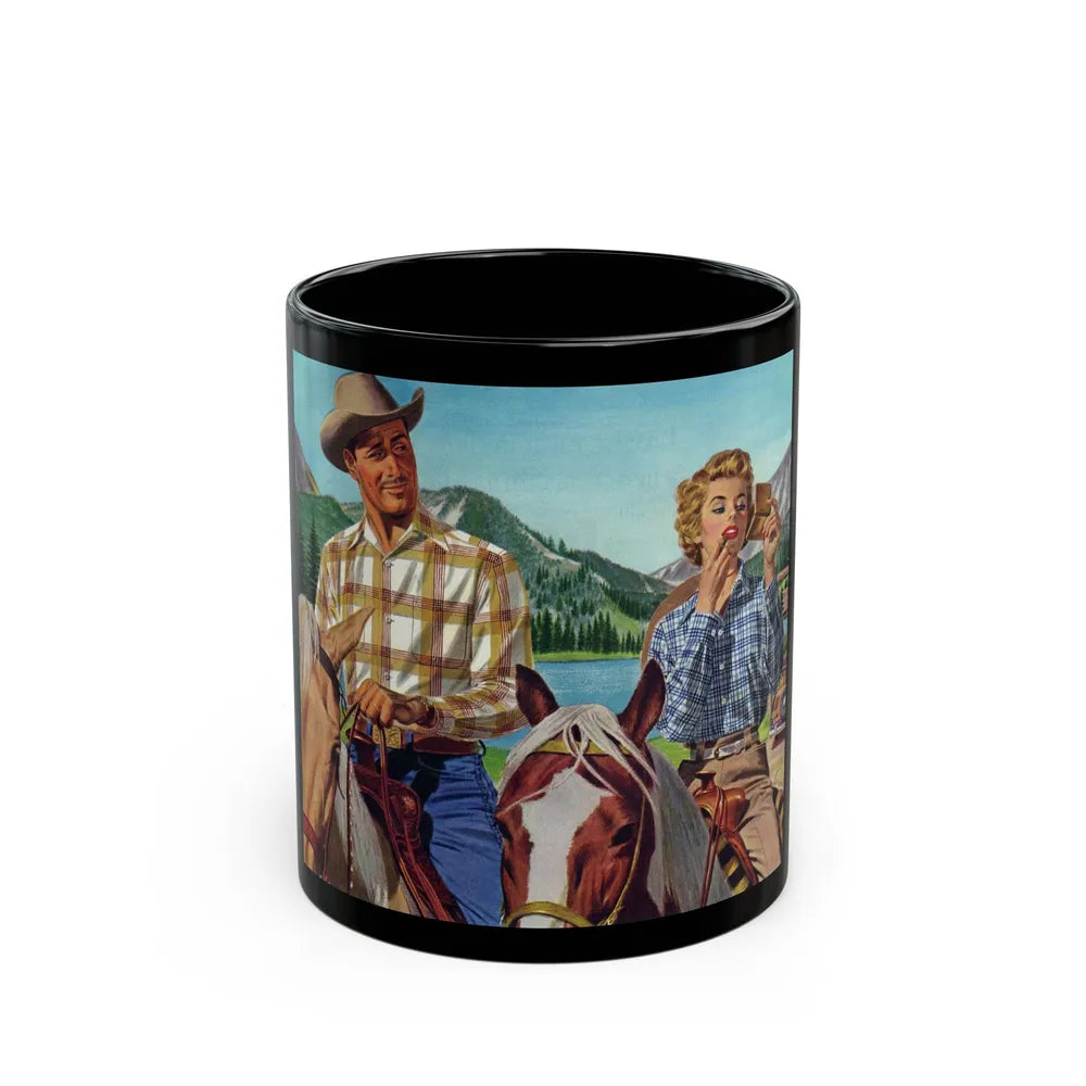 Dude Ranch, Arrow advertisement, 1954 - Black Coffee Mug-11oz-Go Mug Yourself