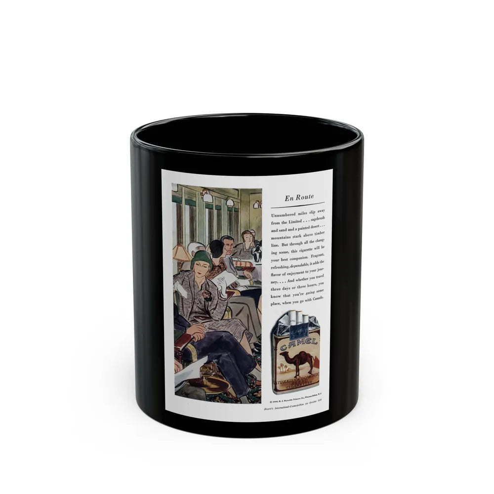 Camel ad, Cosmopolitan, October 1930 - Black Coffee Mug-11oz-Go Mug Yourself