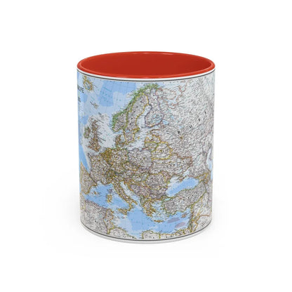 Europe (2004) (Map) Accent Coffee Mug-11oz-Red-Go Mug Yourself