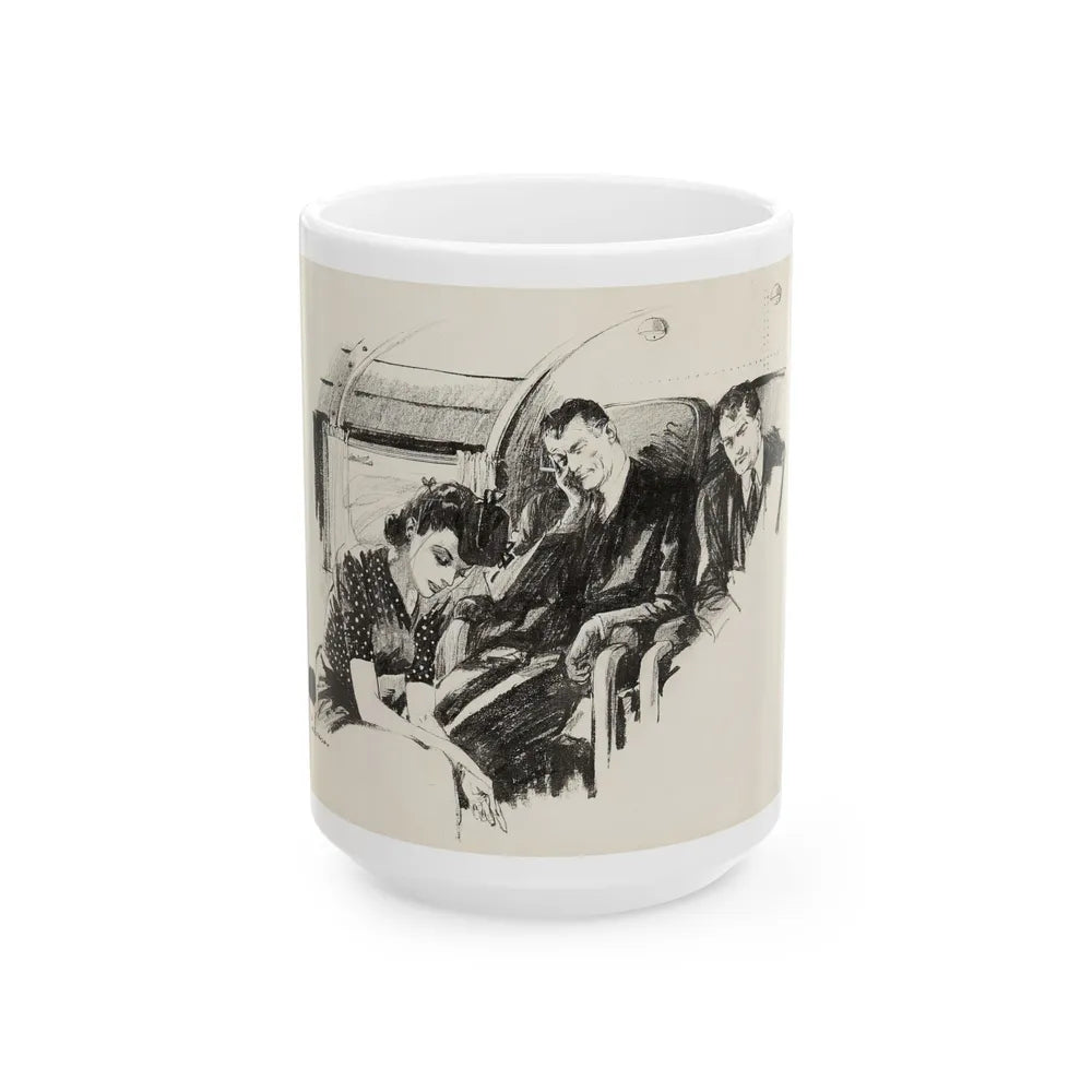 Blue Book Magazine Illustration, February 1943 - White Coffee Mug-15oz-Go Mug Yourself