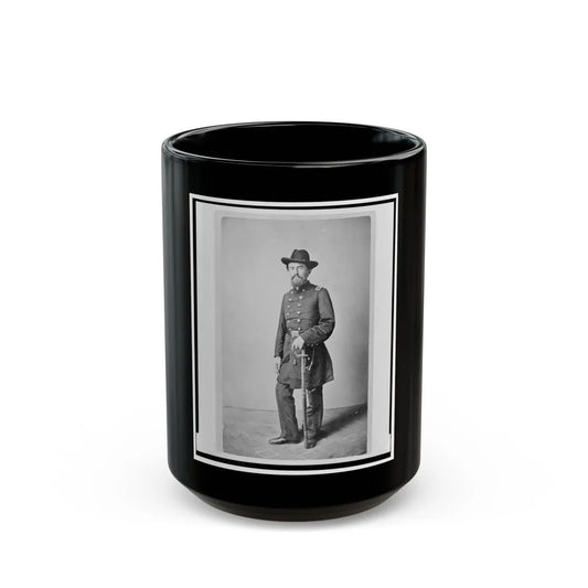 Colonel Francis (Frank) Erdelmeyer, Union Officer In The 32nd Indiana Regiment, Full-Length Portrait, Standing, Facing Front (U.S. Civil War) Black Coffee Mug-15oz-Go Mug Yourself