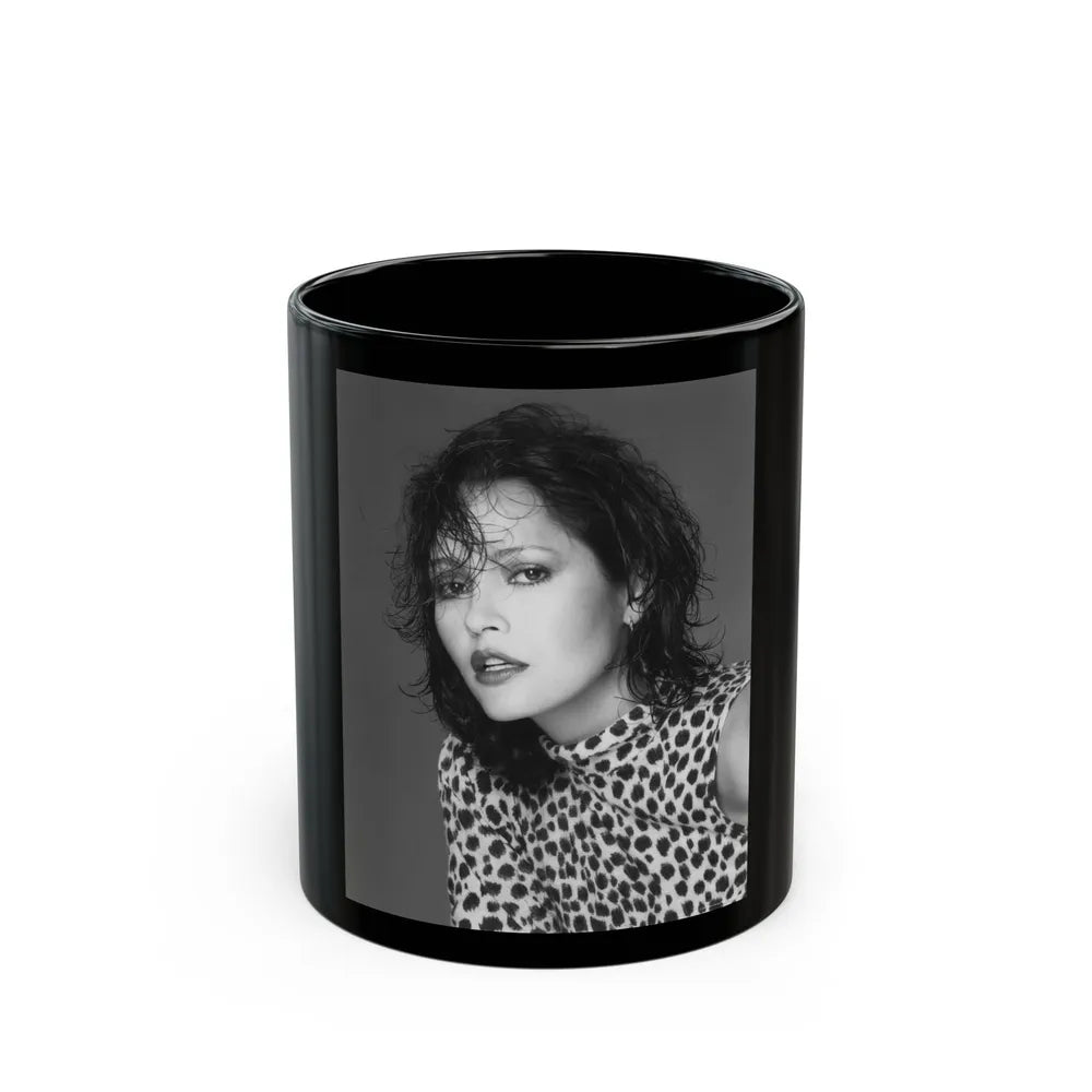 Barbara Carrera #107 (Vintage Female Icon) Black Coffee Mug-11oz-Go Mug Yourself