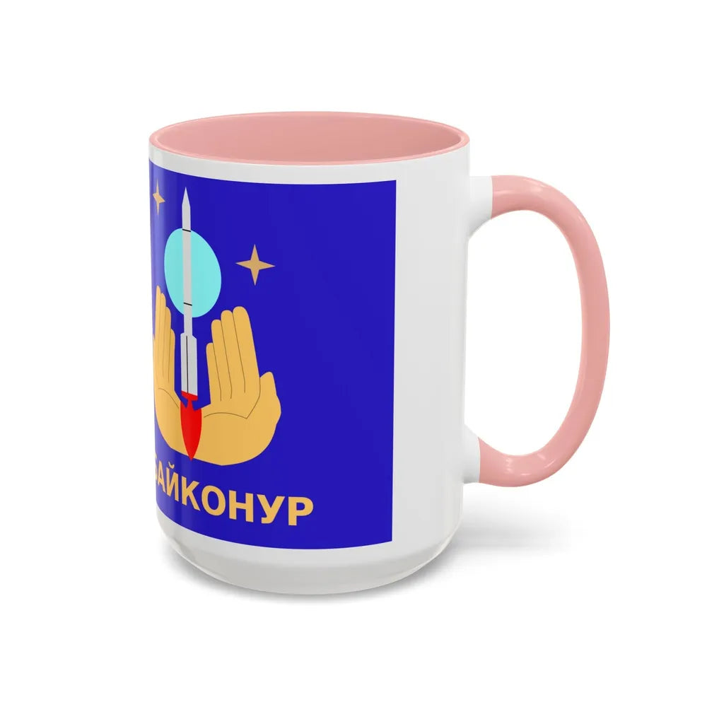 Flag of Baikonur Kazakhstan - Accent Coffee Mug-Go Mug Yourself