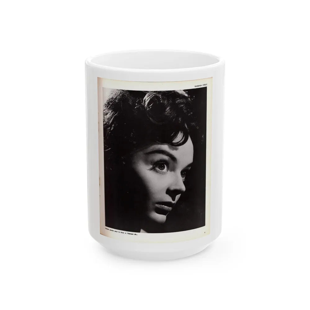 Barbara Steele #69 (Vintage Female Icon) White Coffee Mug-15oz-Go Mug Yourself