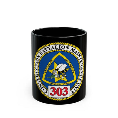 CBMU 303 (U.S. Navy) Black Coffee Mug-11oz-Go Mug Yourself