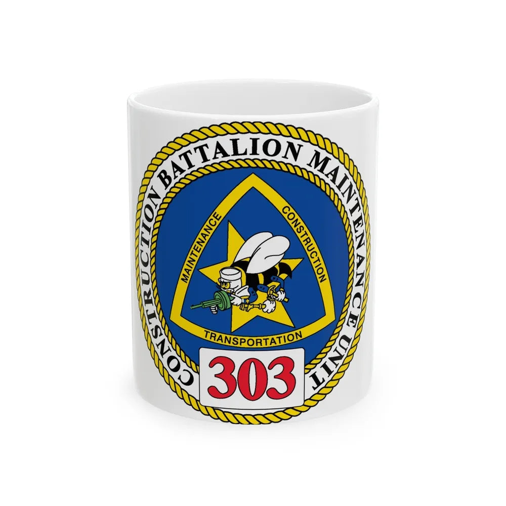 CBMU 303 (U.S. Navy) White Coffee Mug-11oz-Go Mug Yourself