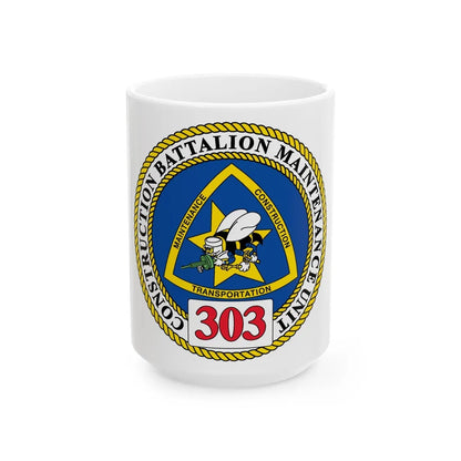 CBMU 303 (U.S. Navy) White Coffee Mug-15oz-Go Mug Yourself