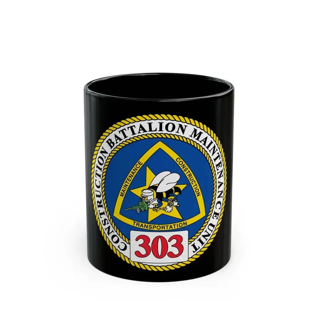 CBMU 303 (U.S. Navy) Black Coffee Mug 11oz - Go Mug Yourself