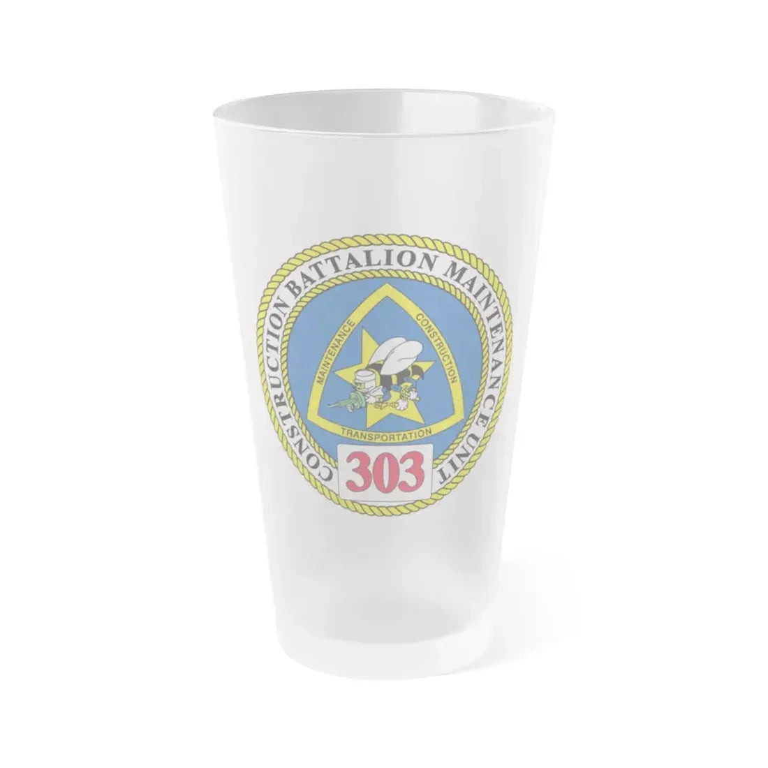 CBMU 303 (U.S. Navy) Frosted Pint Glass 16oz Default Title - Go Mug Yourself