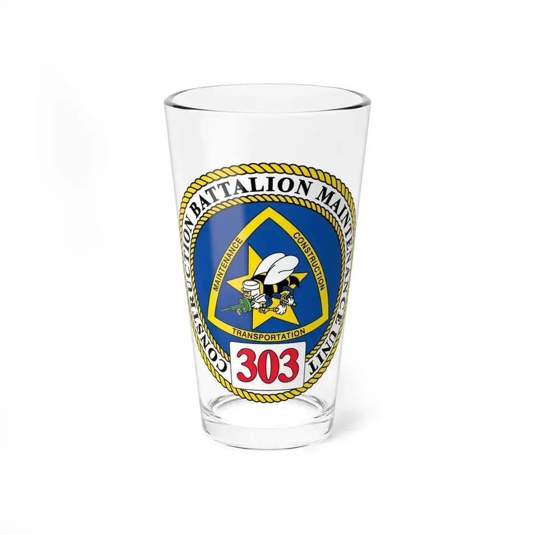 CBMU 303 (U.S. Navy) Pint Glass 16oz 16oz - Go Mug Yourself