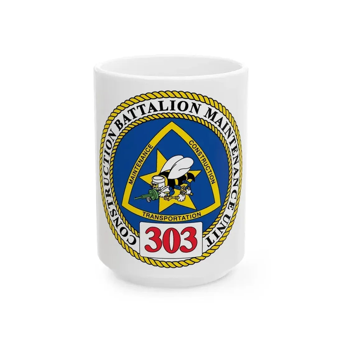 CBMU 303 (U.S. Navy) White Coffee Mug 15oz - Go Mug Yourself