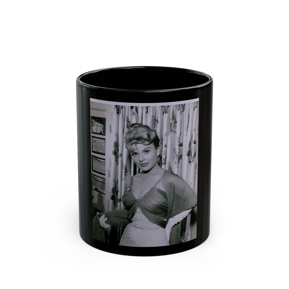 Kathleen Crowley #25 (Vintage Female Icon) Black Coffee Mug-11oz-Go Mug Yourself