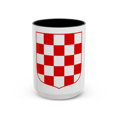 Coat of arms of Croatia (white chequy) - Accent Coffee Mug-15oz-Black-Go Mug Yourself