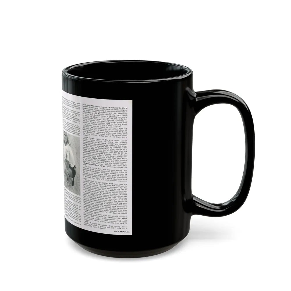 Julie Ege #188 (Vintage Female Icon) Black Coffee Mug-Go Mug Yourself