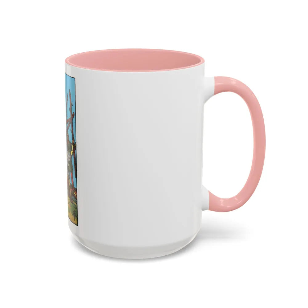 The 5 of Wands (Tarot Card) Accent Coffee Mug-Go Mug Yourself