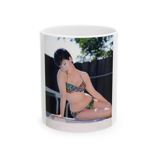 Yvonne Craig #136 - 8x10 Color 2-Piece Hawaiian Bikini Pin-Up Photo from 60's1 (Vintage Female Icon) White Coffee Mug-11oz-Go Mug Yourself