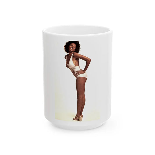 Pam Grier #11 (Vintage Female Icon) White Coffee Mug-15oz-Go Mug Yourself