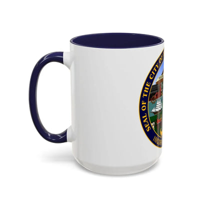 Seal of Bridgeport Connecticut - Accent Coffee Mug-Go Mug Yourself