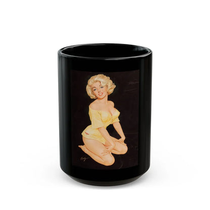 Blonde Pin-Up - Black Coffee Mug-15oz-Go Mug Yourself