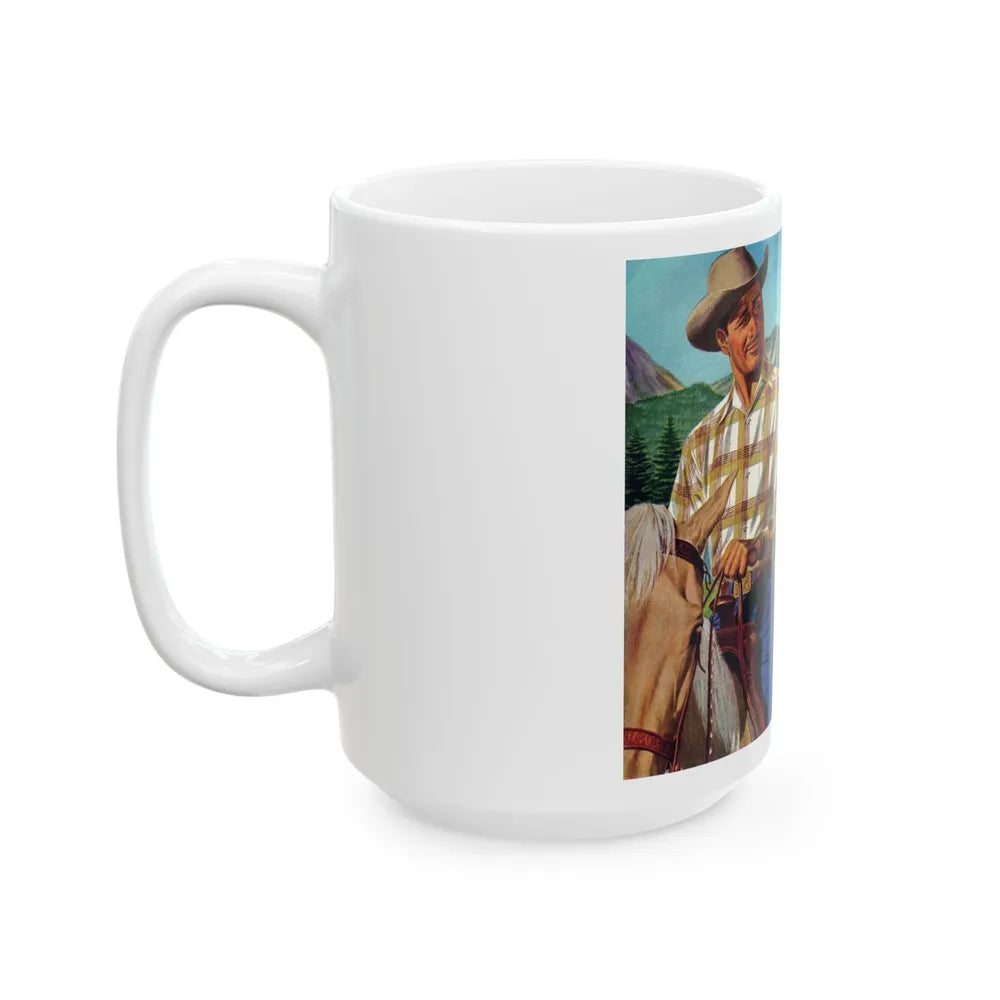 Dude Ranch, Arrow advertisement, 1954 - White Coffee Mug-Go Mug Yourself