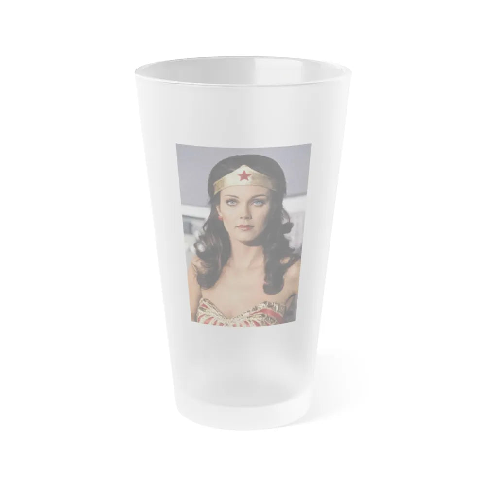 Lynda Carter #283 (Vintage Female Icon) Frosted Pint 16oz-16oz-Frosted-Go Mug Yourself