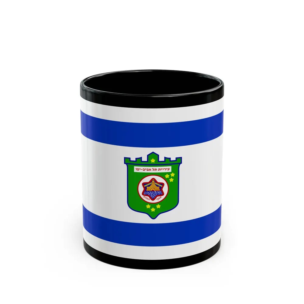 Flag of Tel Aviv Israel - Black Coffee Mug-11oz-Go Mug Yourself