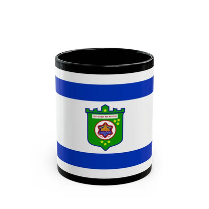 Flag of Tel Aviv Israel - Black Coffee Mug-11oz-Go Mug Yourself