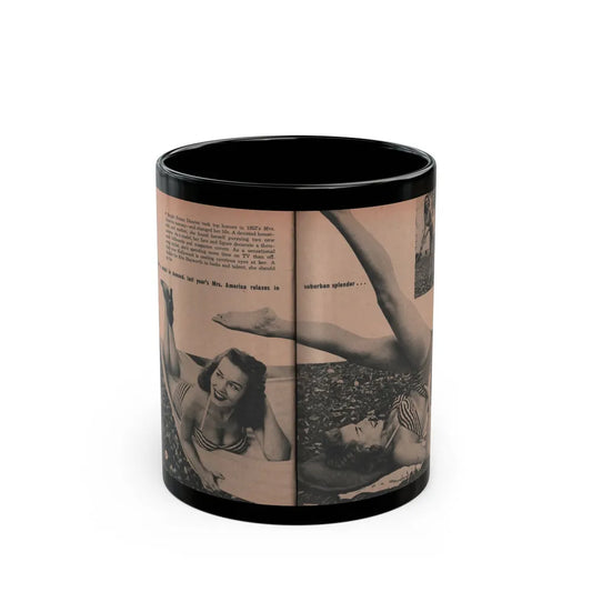 Penny Duncan #33 - [Pages 36 & 37] Pages 2 & 3 of 8 with, Penny+2 Pages 3 B&W Photos, Captions & Paragraph from EYE Digest Mag. March '54 (Vintage Female Icon) Black Coffee Mug-11oz-Go Mug Yourself