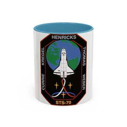 STS 70 (NASA) Accent Coffee Mug-11oz-Light Blue-Go Mug Yourself