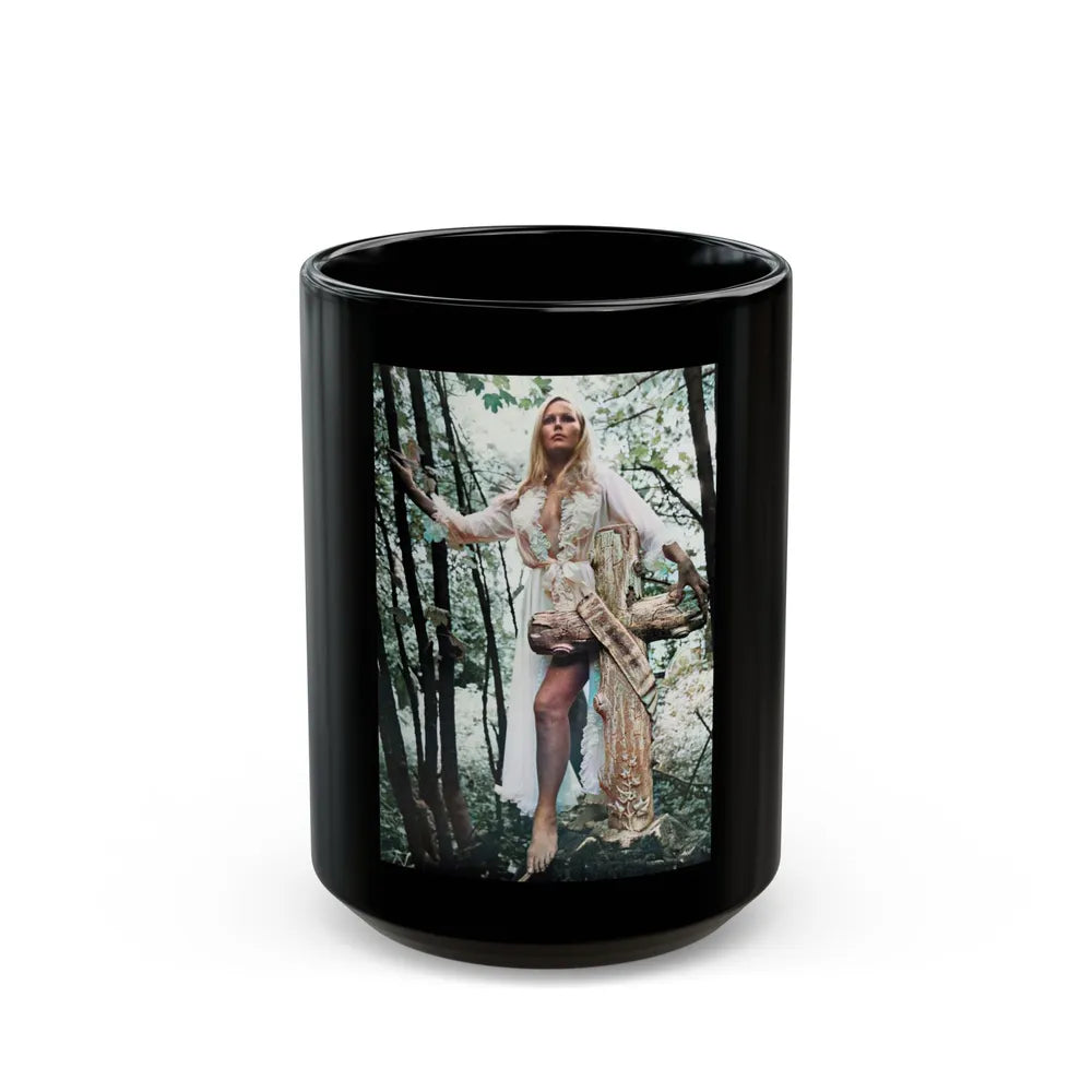 Veronica Carlson #127 (Vintage Female Icon) Black Coffee Mug-15oz-Go Mug Yourself