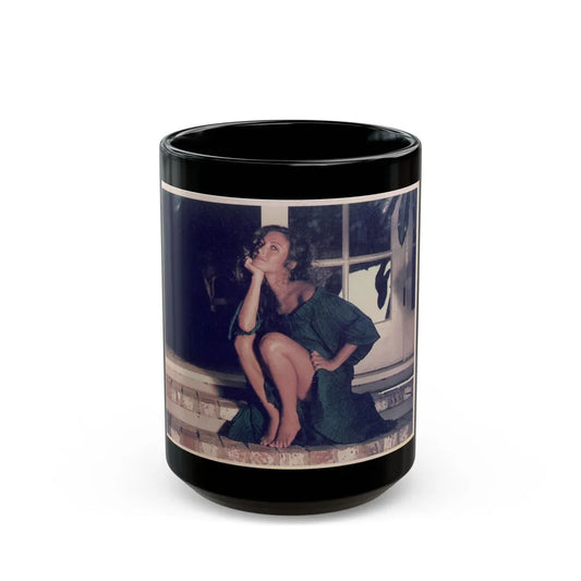 Jane Seymour #51 (Vintage Female Icon) Black Coffee Mug-15oz-Go Mug Yourself