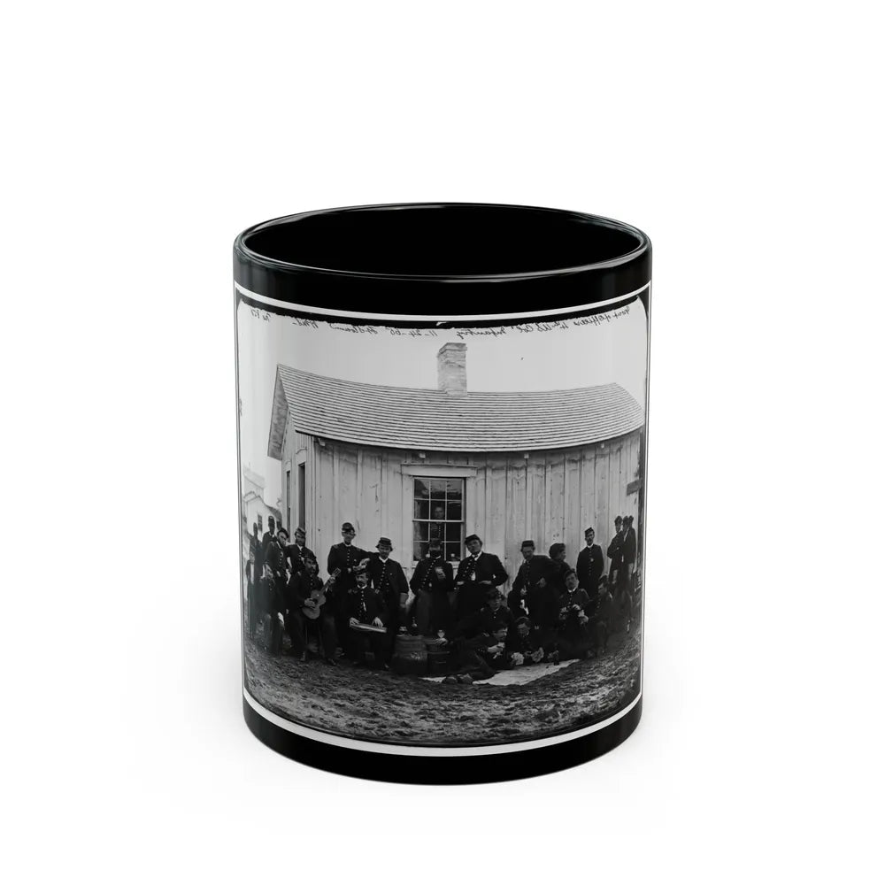 District Of Columbia. White Officers Of 4th U.S. Colored Infantry At Leisure, Fort Slocum (U.S. Civil War) Black Coffee Mug-11oz-Go Mug Yourself