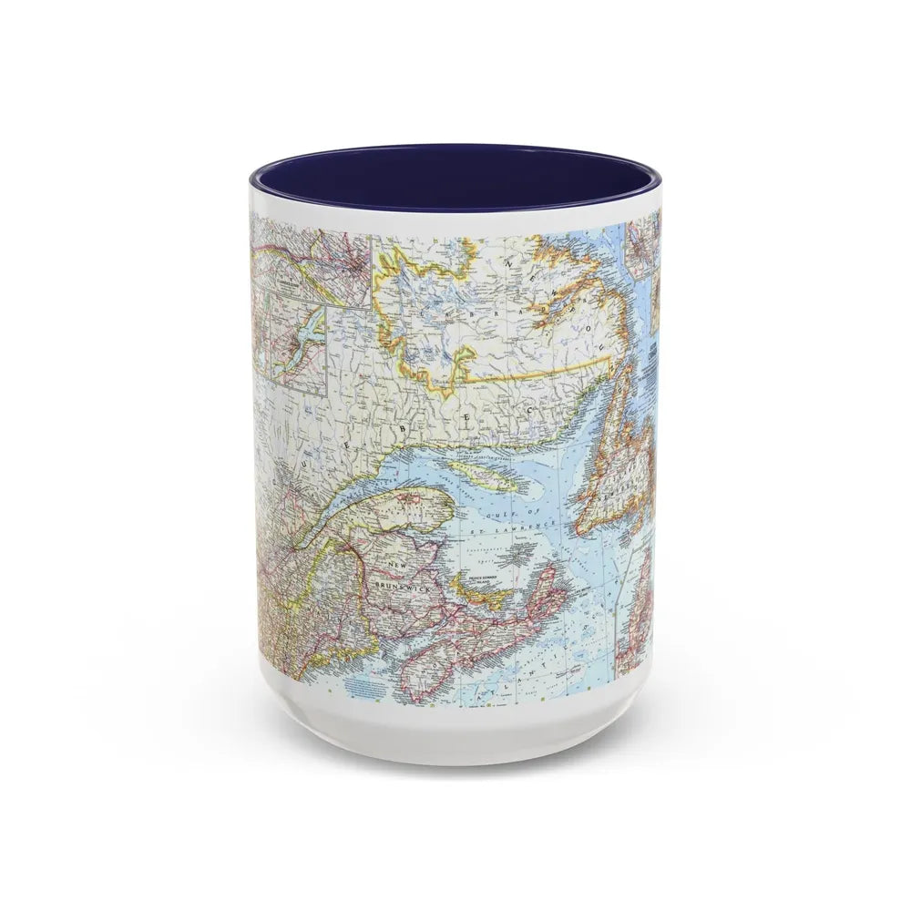 Canada - Eastern (1967) (Map) Accent Coffee Mug-15oz-Navy-Go Mug Yourself