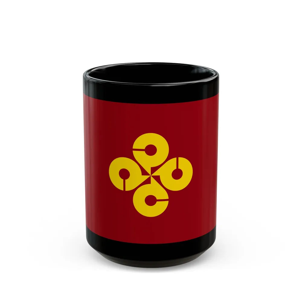 Flag of Shimane Prefecture Japan - Black Coffee Mug-15oz-Go Mug Yourself